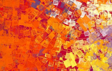 Soyut arka plan sanatı. 2D çizim. Etkileyici yağlı boya resim. Tuvalde fırça darbeleri. Modern sanat. Çok renkli arkaplan. Çağdaş sanat. İfade. Sanatsal dijital palet.