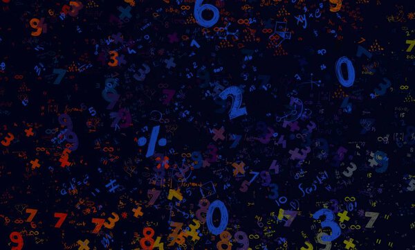 Математика. 2-я иллюстрация. Абстрактный фон с цифрами, пространство для копирования 