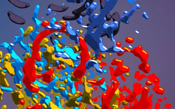 Soyut arka plan sanatı. 3 boyutlu illüstrasyon. Çok renkli arkaplan. Çağdaş sanat. Sanatsal dijital palet.