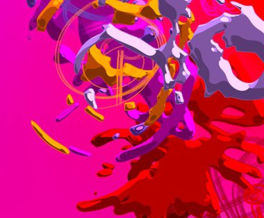 Soyut arka plan sanatı. 3 boyutlu illüstrasyon. Çok renkli arkaplan. Çağdaş sanat. Sanatsal dijital palet.