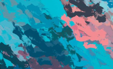 Soyut arka plan sanatı. 2D çizim. Etkileyici yağlı boya resim. Tuvalde fırça darbeleri. Modern sanat. Çok renkli arkaplan. Çağdaş sanat. İfade. Sanatsal dijital palet.