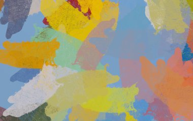 Soyut arka plan sanatı. 2D çizim. Etkileyici yağlı boya resim. Tuvalde fırça darbeleri. Modern sanat. Çok renkli arkaplan. Çağdaş sanat. İfade. Sanatsal dijital palet.