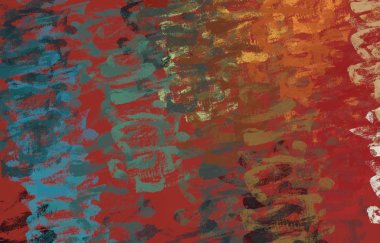 Soyut arka plan sanatı. 2D çizim. Etkileyici yağlı boya resim. Tuvalde fırça darbeleri. Modern sanat. Çok renkli arkaplan. Çağdaş sanat. İfade. Sanatsal dijital palet.