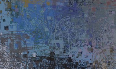 Soyut arka plan sanatı. 2D çizim. Etkileyici yağlı boya resim. Tuvalde fırça darbeleri. Modern sanat. Çok renkli arkaplan. Çağdaş sanat. İfade. Sanatsal dijital palet.