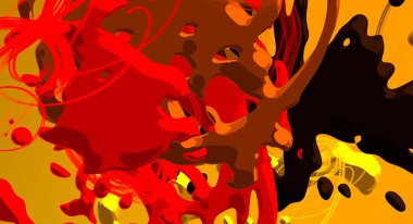 Soyut arka plan sanatı. 3 boyutlu illüstrasyon. Çok renkli arkaplan. Çağdaş sanat. Sanatsal dijital palet.