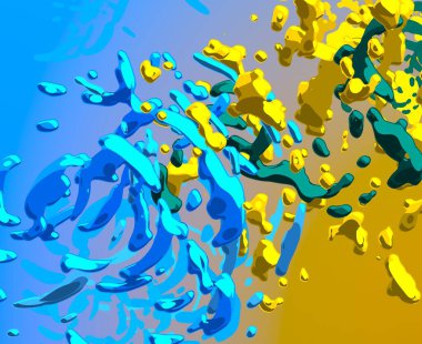 Soyut arka plan sanatı. 3 boyutlu illüstrasyon. Tuvalde fırça darbeleri. Çok renkli arkaplan. Çağdaş sanat. Sanatsal dijital palet.