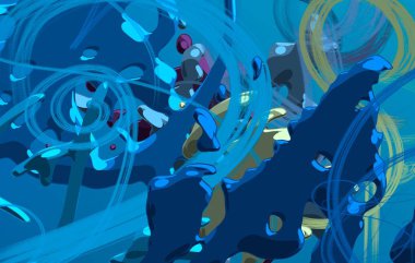 Soyut arka plan sanatı. 3 boyutlu illüstrasyon. Tuvalde fırça darbeleri. Çok renkli arkaplan. Çağdaş sanat. Sanatsal dijital palet.