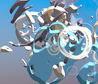 Soyut arka plan sanatı. 3 boyutlu illüstrasyon. Tuvalde fırça darbeleri. Çok renkli arkaplan. Çağdaş sanat. Sanatsal dijital palet.