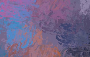 Soyut arka plan sanatı. 2D çizim. Etkileyici yağlı boya resim. Tuvalde fırça darbeleri. Modern sanat. Çok renkli arkaplan. Çağdaş sanat. İfade. Sanatsal dijital palet.