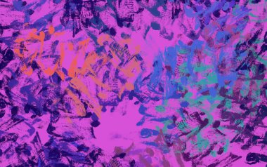 Soyut arka plan sanatı. 2D çizim. Etkileyici yağlı boya resim. Tuvalde fırça darbeleri. Modern sanat. Çok renkli arkaplan. Çağdaş sanat. İfade. Sanatsal dijital palet.