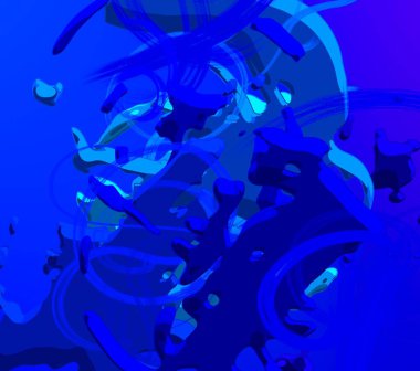 Soyut arka plan sanatı. 3 boyutlu illüstrasyon. Çok renkli arkaplan. Çağdaş sanat. Sanatsal dijital palet.