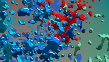 Soyut arka plan sanatı. 3 boyutlu illüstrasyon. Çok renkli arkaplan. Çağdaş sanat. Sanatsal dijital palet.