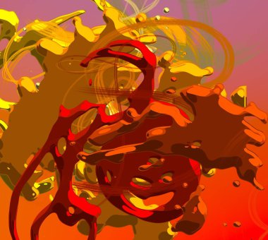 Soyut arka plan sanatı. 3 boyutlu illüstrasyon. Çok renkli arkaplan. Çağdaş sanat. Sanatsal dijital palet.