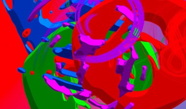 Soyut arka plan sanatı. 3 boyutlu illüstrasyon. Tuvalde fırça darbeleri. Çok renkli arkaplan. Çağdaş sanat. Sanatsal dijital palet.