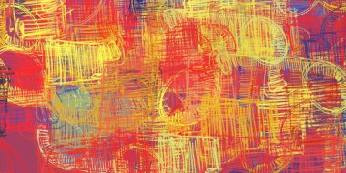 Soyut arka plan sanatı. 2D çizim. Etkileyici yağlı boya resim. Tuvalde fırça darbeleri. Modern sanat. Çok renkli arkaplan. Çağdaş sanat. İfade. Sanatsal dijital palet.