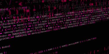 Yazılım geliştirici programlama kodu. Soyut modern sanal bilgisayar senaryosu. Masaüstü ekranında yazılım geliştirici programcının çalışması 