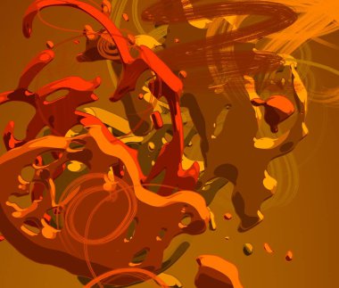 Soyut arka plan sanatı. 3 boyutlu illüstrasyon. Tuvalde fırça darbeleri. Çok renkli arkaplan. Çağdaş sanat. Sanatsal dijital palet.