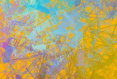 Soyut arka plan sanatı. 2D çizim. Etkileyici yağlı boya resim. Tuvalde fırça darbeleri. Modern sanat. Çok renkli arkaplan. Çağdaş sanat. İfade. Sanatsal dijital palet.