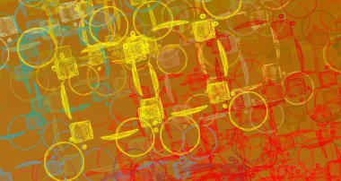 Soyut arka plan sanatı. 2D çizim. Etkileyici yağlı boya resim. Tuvalde fırça darbeleri. Modern sanat. Çok renkli arkaplan. Çağdaş sanat. İfade. Sanatsal dijital palet.