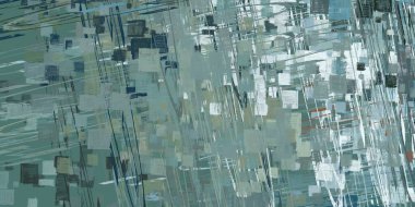 Soyut rastgele şekiller. 2D illüstrasyon arka planı. Düz beton duvarda sanatsal modern sanat kalıpları. Kabataslak boyalı yüzey. El yapımı fırça darbeleri.