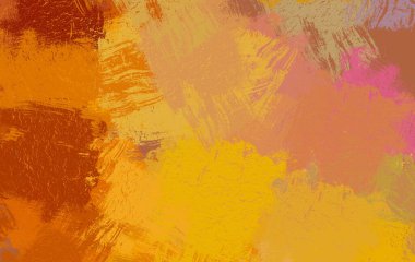 Soyut arka plan sanatı. 2D çizim. Etkileyici yağlı boya resim. Tuvalde fırça darbeleri. Modern sanat. Çok renkli arkaplan. Çağdaş sanat. İfade. Sanatsal dijital palet.