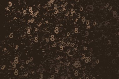 Matematik. 2D çizim. Numaralı soyut arkaplan, boşluğu kopyala 