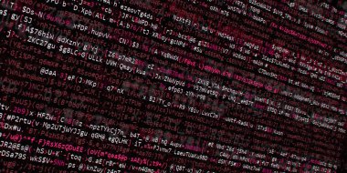 Yazılım geliştirici programlama kodu. Soyut modern sanal bilgisayar senaryosu. Masaüstü ekranında yazılım geliştirici programcının çalışması 