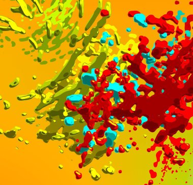 Soyut arka plan sanatı. 3 boyutlu illüstrasyon. Tuvalde fırça darbeleri. Çok renkli arkaplan. Çağdaş sanat. Sanatsal dijital palet.