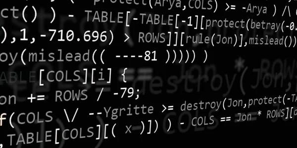 Codice Programmazione Sviluppatori Software Abstract Moderno Script Computer Virtuale Lavoro — Foto Stock