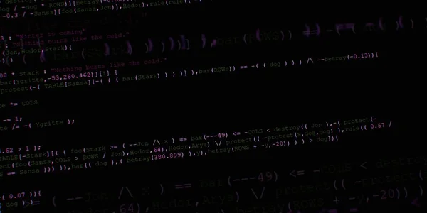 Software developer programming code. Abstract modern virtual computer script. Work of software developer programmer on desktop screen