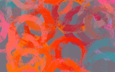 Soyut arka plan sanatı. 2D çizim. Etkileyici yağlı boya resim. Tuvalde fırça darbeleri. Modern sanat. Çok renkli arkaplan. Çağdaş sanat. İfade. Sanatsal dijital palet.