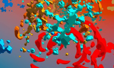 Soyut arka plan sanatı. 3 boyutlu illüstrasyon. Tuvalde fırça darbeleri. Çok renkli arkaplan. Çağdaş sanat. Sanatsal dijital palet.