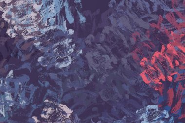 Soyut arka plan sanatı. 2D çizim. Etkileyici yağlı boya resim. Tuvalde fırça darbeleri. Modern sanat. Çok renkli arkaplan. Çağdaş sanat. İfade. Sanatsal dijital palet.