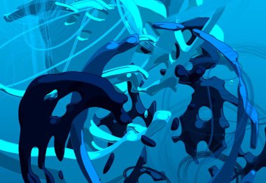 Soyut arka plan sanatı. 3 boyutlu illüstrasyon. Tuvalde fırça darbeleri. Çok renkli arkaplan. Çağdaş sanat. Sanatsal dijital palet.