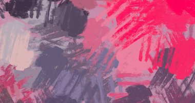 Soyut arka plan sanatı. 2D çizim. Etkileyici yağlı boya resim. Tuvalde fırça darbeleri. Modern sanat. Çok renkli arkaplan. Çağdaş sanat. İfade. Sanatsal dijital palet.