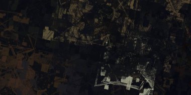 Soyut rastgele şekiller. 2D illüstrasyon arka planı. Düz beton duvarda sanatsal modern sanat kalıpları. Kabataslak boyalı yüzey. El yapımı fırça darbeleri.