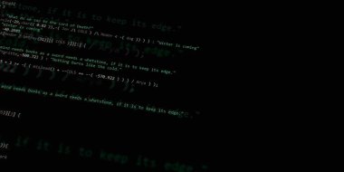 Yazılım geliştirici programlama kodu. Soyut modern sanal bilgisayar senaryosu. Masaüstü ekranında yazılım geliştirici programcının çalışması 
