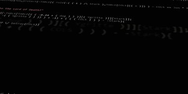 Yazılım geliştirici programlama kodu. Soyut modern sanal bilgisayar senaryosu. Masaüstü ekranında yazılım geliştirici programcının çalışması 