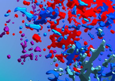 Soyut arka plan sanatı. 3 boyutlu illüstrasyon. Tuvalde fırça darbeleri. Çok renkli arkaplan. Çağdaş sanat. Sanatsal dijital palet.