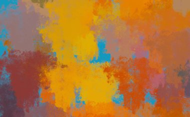 Soyut arka plan sanatı. 2D çizim. Etkileyici yağlı boya resim. Tuvalde fırça darbeleri. Modern sanat. Çok renkli arkaplan. Çağdaş sanat. İfade. Sanatsal dijital palet.