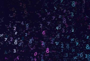 Matematik. 2D çizim. Numaralı soyut arkaplan, boşluğu kopyala 