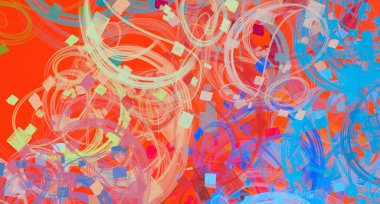 Soyut arka plan sanatı. 2D çizim. Etkileyici yağlı boya resim. Tuvalde fırça darbeleri. Modern sanat. Çok renkli arkaplan. Çağdaş sanat. İfade. Sanatsal dijital palet.