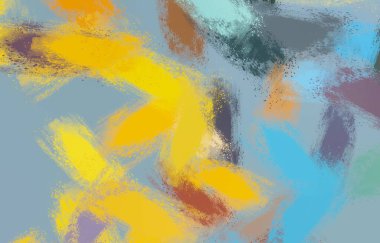 Soyut arka plan sanatı. 2D çizim. Etkileyici yağlı boya resim. Tuvalde fırça darbeleri. Modern sanat. Çok renkli arkaplan. Çağdaş sanat. İfade. Sanatsal dijital palet.