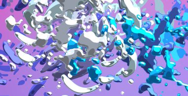 Soyut arka plan sanatı. 3 boyutlu illüstrasyon. Çok renkli arkaplan. Çağdaş sanat. Sanatsal dijital palet.