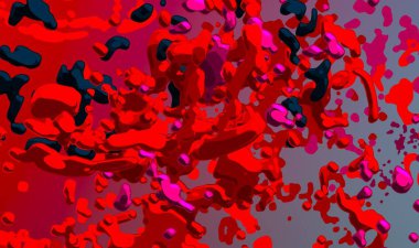 Soyut arka plan sanatı. 3 boyutlu illüstrasyon. Tuvalde fırça darbeleri. Çok renkli arkaplan. Çağdaş sanat. Sanatsal dijital palet.