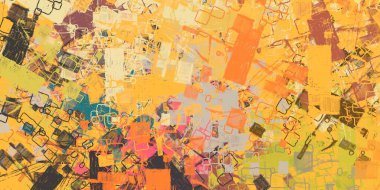 Soyut arka plan sanatı. 2D çizim. Etkileyici yağlı boya resim. Tuvalde fırça darbeleri. Modern sanat. Çok renkli arkaplan. Çağdaş sanat. İfade. Sanatsal dijital palet.