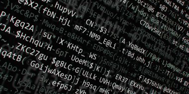 Yazılım geliştirici programlama kodu. Soyut modern sanal bilgisayar senaryosu. Masaüstü ekranında yazılım geliştirici programcının çalışması 