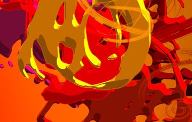 Soyut arka plan sanatı. 3 boyutlu illüstrasyon. Çok renkli arkaplan. Çağdaş sanat. Sanatsal dijital palet.