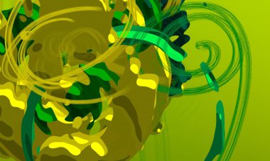 Soyut arka plan sanatı. 3 boyutlu illüstrasyon. Çok renkli arkaplan. Çağdaş sanat. Sanatsal dijital palet.