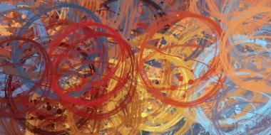 Soyut arka plan sanatı. 2D çizim. Etkileyici yağlı boya resim. Tuvalde fırça darbeleri. Modern sanat. Çok renkli arkaplan. Çağdaş sanat. İfade. Sanatsal dijital palet.